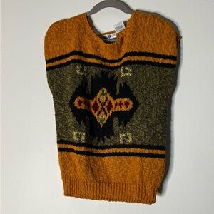 Vintage mustard and Black Sweater Vest